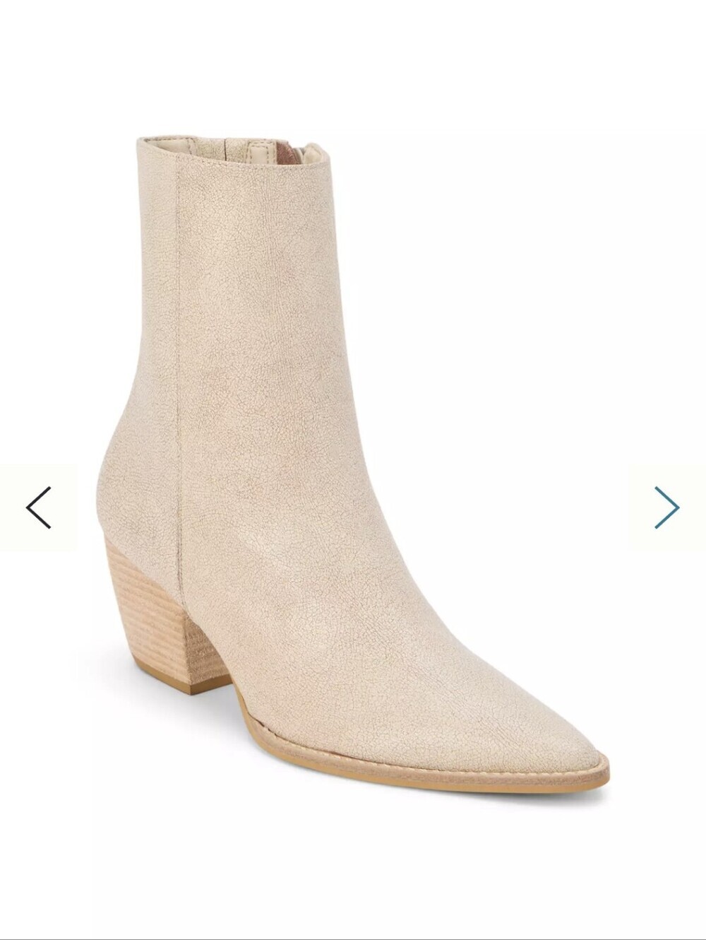 Matisse, Katy Off White Crackled Leather Pointed-Toe Ankle Boots -size 11